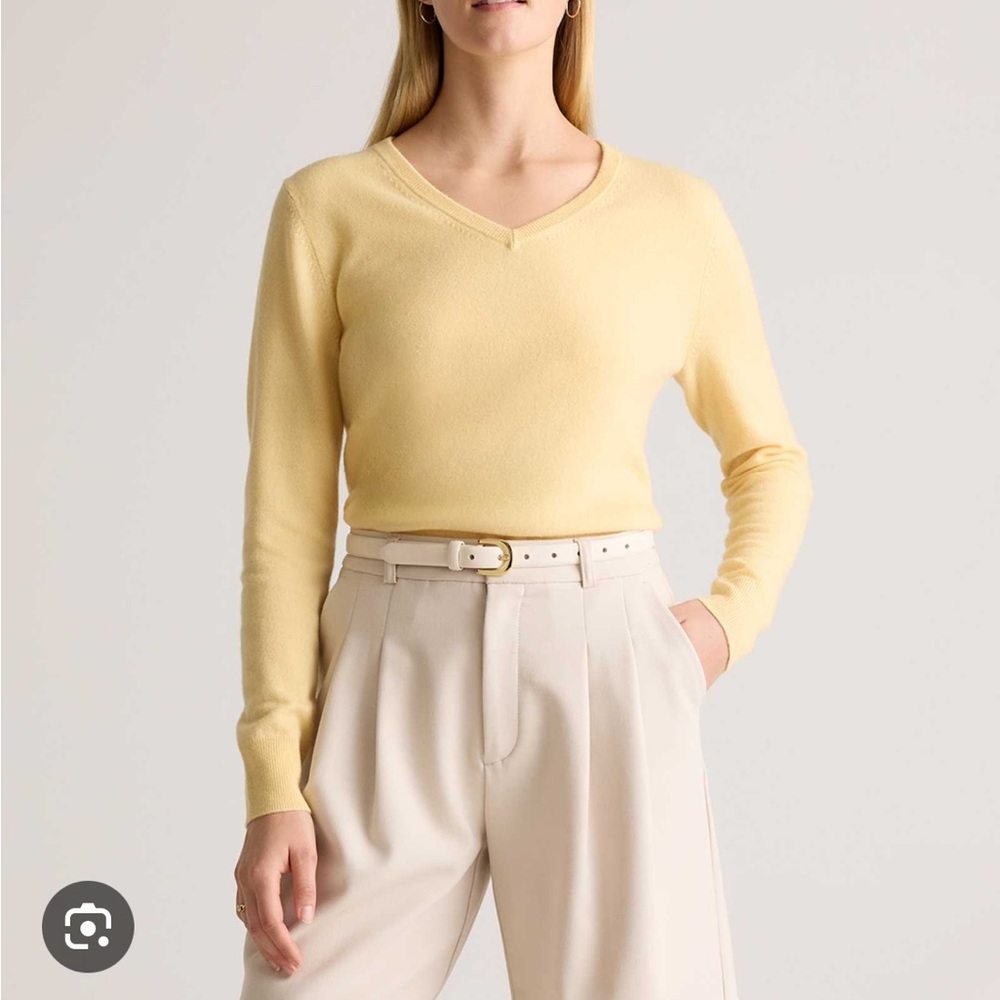 Quince butter yellow cashmere sweater